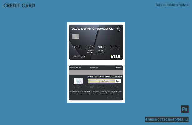 Vorschau einer Beispielkarte der Global Bank of Commerce Visa-Karte von Antigua und Barbuda